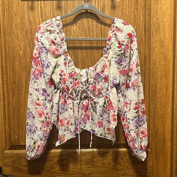 Live 4 Truth Floral Blouse - Pink and Purple - Picture 1 of 4